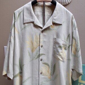 Tommy Bahama Sage Green 100% Silk Shirt Men's Sz XXL